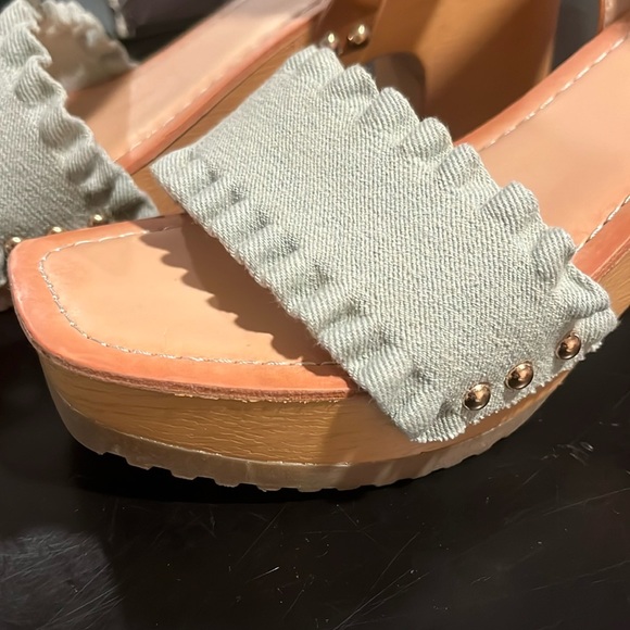 MADDEN GIRL CAMILA 9 BLOCK SANDALS LIGHT DENIM - Picture 4 of 5